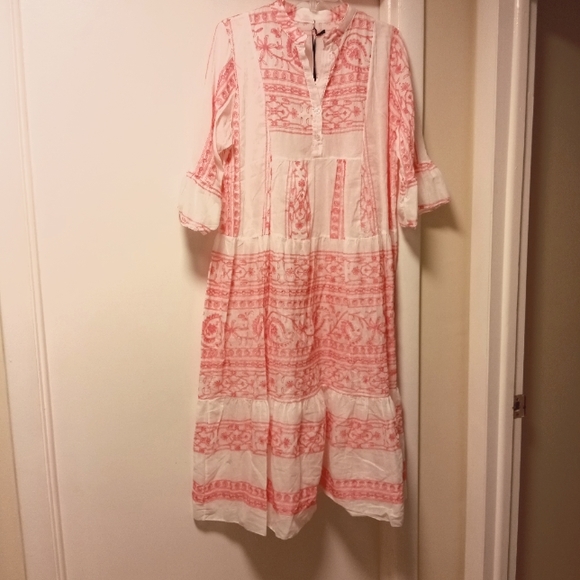 Boho Embroidered  Ethnic Maxi Dress made in Italy - Picture 3 of 8